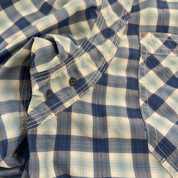 Orvis Western Shirt MENS XL Plaid Long Sleeve Button Down Nylon Fishing Hiking‎ - Picture 3 of 10